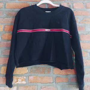 levi's cropped navy blue sweater